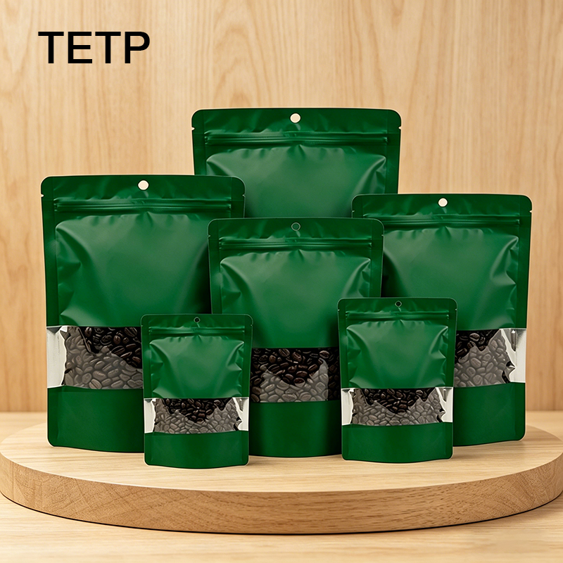 Food Snacks That Are Green - TETP Dark Green Self-Sealing Aluminum Foil