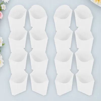 Fast Food With Snacks - 24Pcs French Fry Holders Disposable White