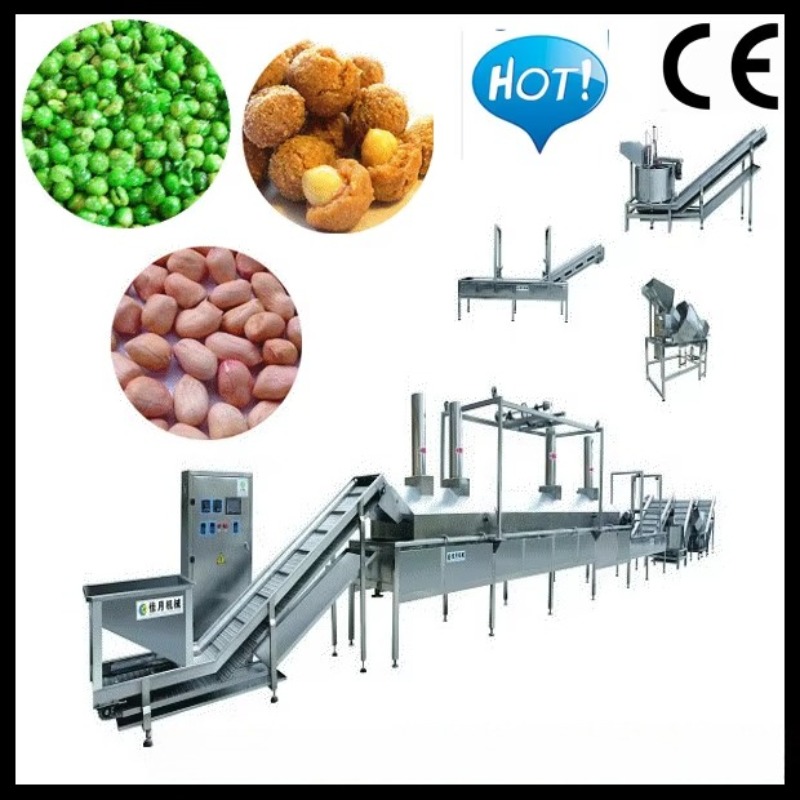 Food Snacks That Are Green - Professional Continuous Peanut Fryer Automatic for