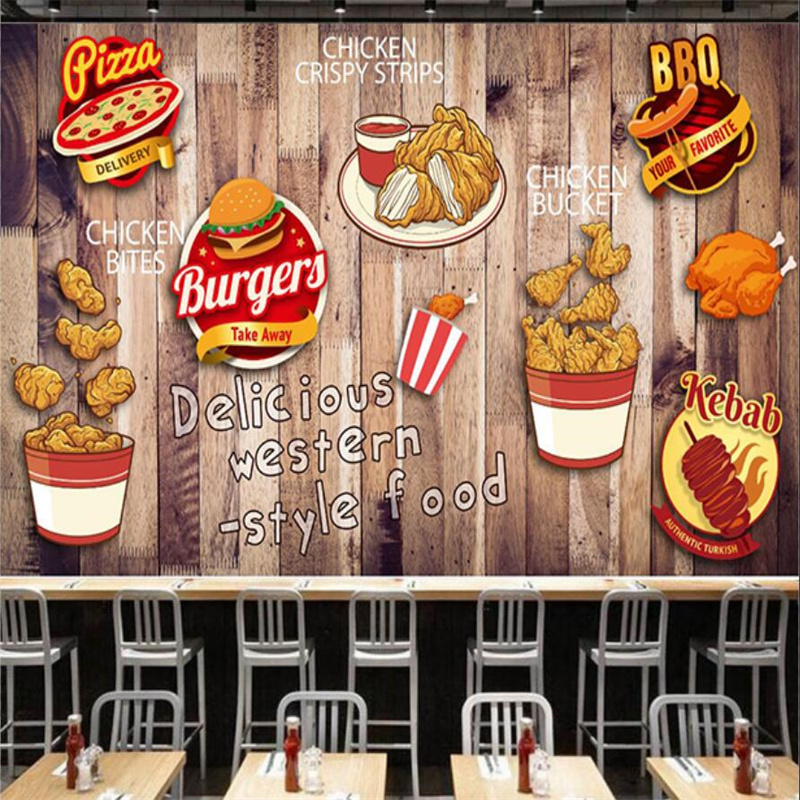 Custom Fried Chicken Burger Wa – обзор и цена Food Snacks Background