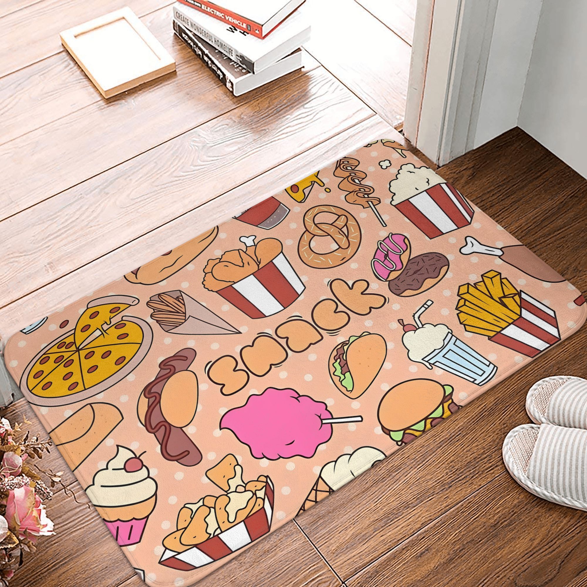 Cartoon Snack Food Doormat Kaw – обзор и цена Food Snacks Background