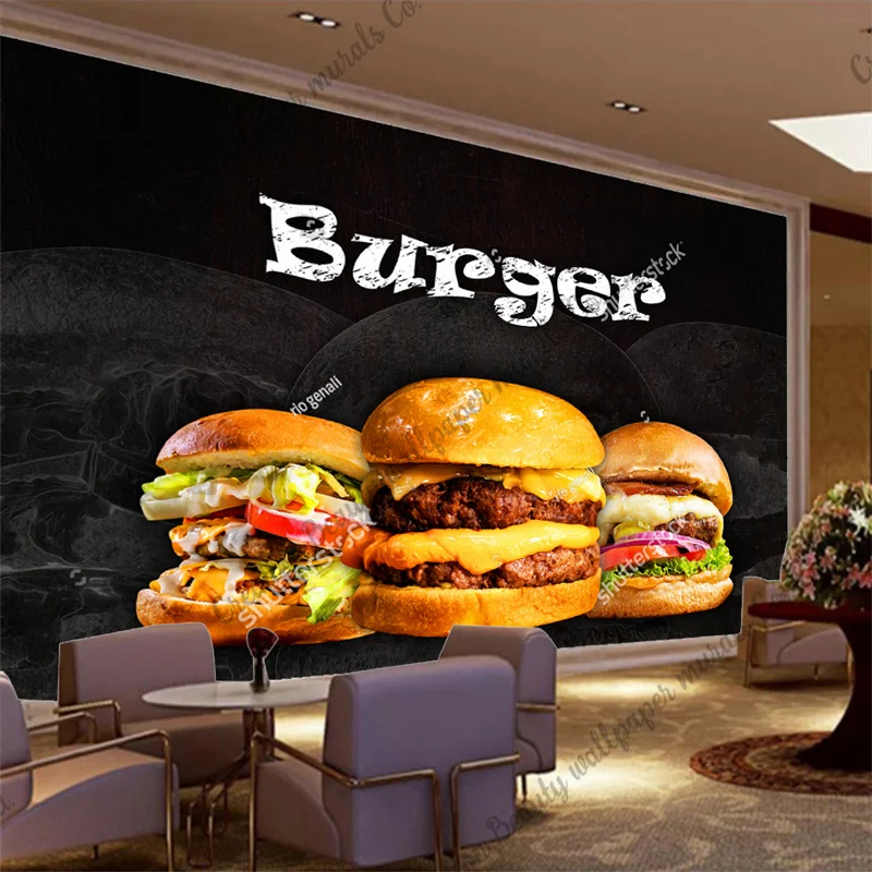 Custom Burger Photo Wallpaper  – обзор и цена Food Snacks Background
