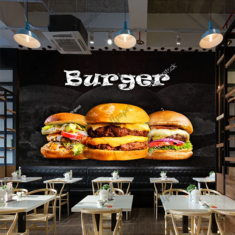 Custom Burger Photo Wallpaper  – обзор и цена Food Snacks Background