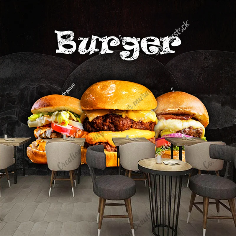 Custom Burger Photo Wallpaper  – обзор и цена Food Snacks Background
