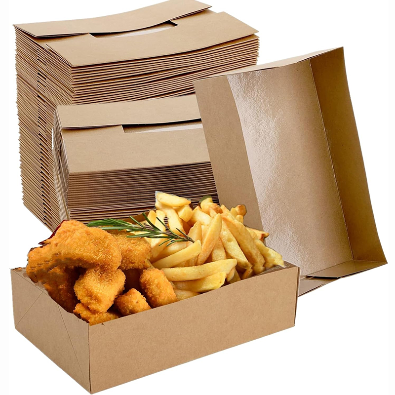 20/50Pcs Kraft Paper Food Tray – обзор и цена Fast Food With Snacks