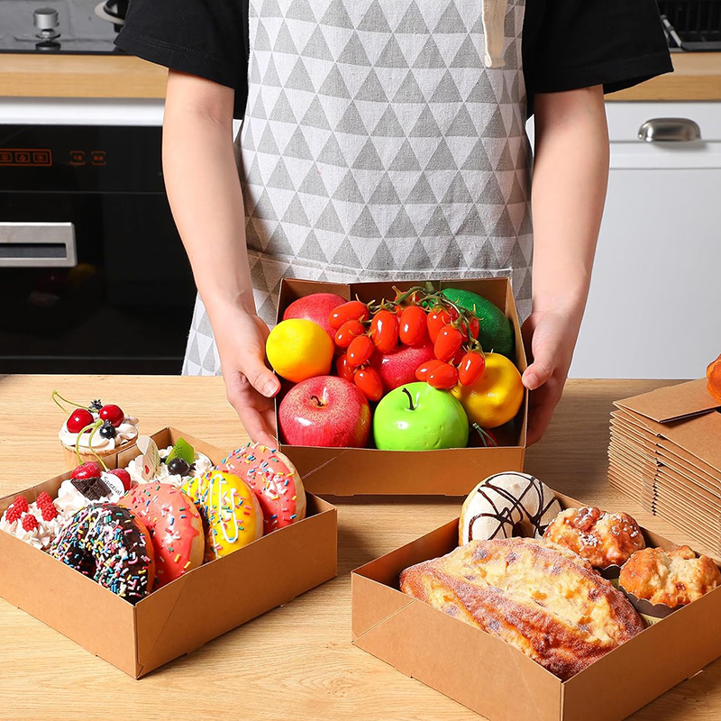 20/50Pcs Kraft Paper Food Tray – обзор и цена Fast Food With Snacks