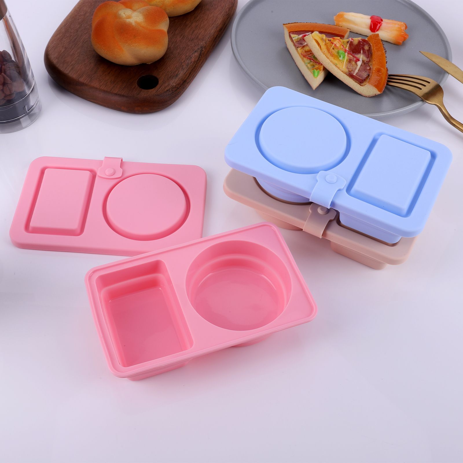3Pcs 2 Compartment Silicone Sn – обзор и цена Food Snacks For Camping