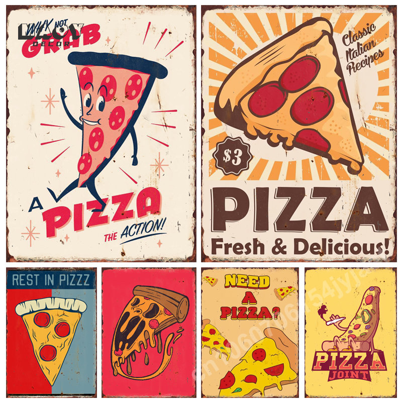 Pizza Funny Food Metal Tin Sig – обзор и цена Food Snacks Background