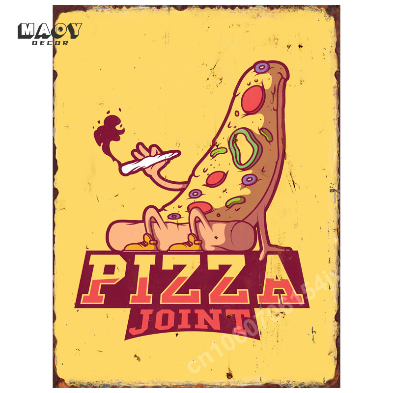 Pizza Funny Food Metal Tin Sig – обзор и цена Food Snacks Background