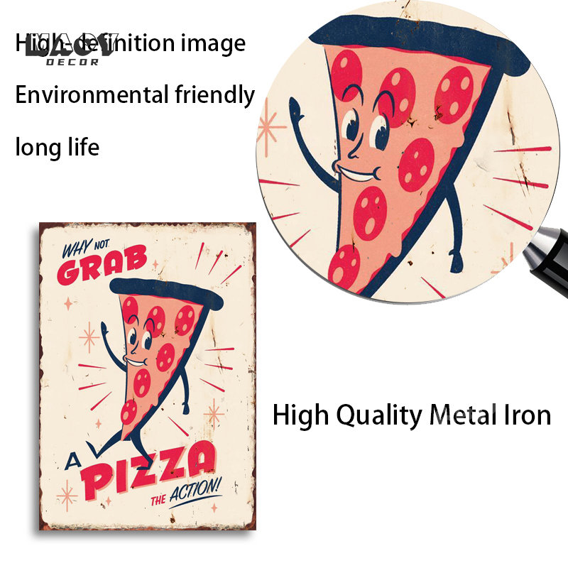 Pizza Funny Food Metal Tin Sig – обзор и цена Food Snacks Background