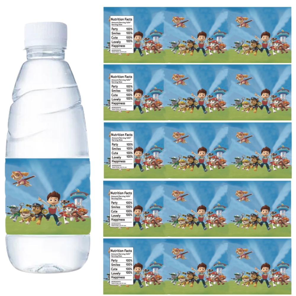 Paw Patrol Water Bottle Labels – обзор и цена Candy Sour Strip